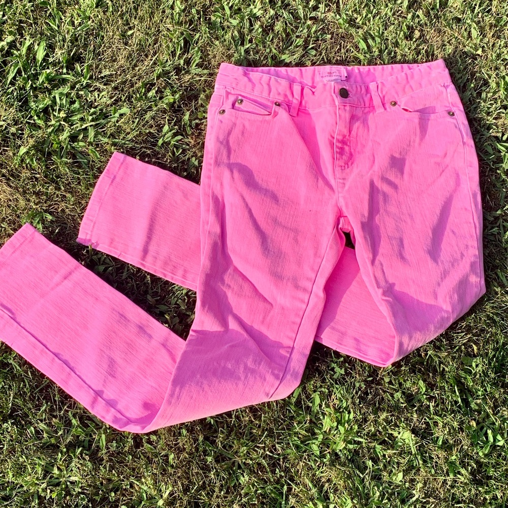 VINEYARD VINES HOT PINK DENIM PANTS SIZE 14!